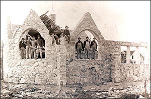The present building under construction in 1903